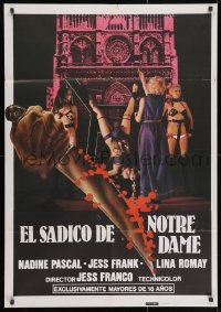 3f080 SADIST OF NOTRE DAME Spanish 1981 poster design uses hand & knife from Halloween poster!