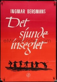 3f109 SEVENTH SEAL Swedish R1968 Ingmar Bergman's Det Sjunde Inseglet, Max von Sydow, Ramke art!