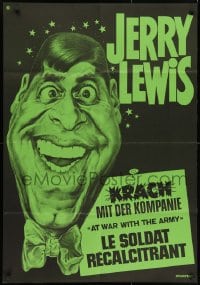 3f055 AT WAR WITH THE ARMY Swiss R1960s completely different green art of wacky Jerry Lewis!