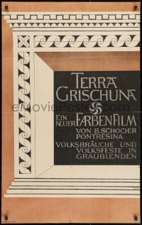 3f067 TERRA GRISCHUNA Swiss 1941 cool Walter Kach design for obscure documentary!