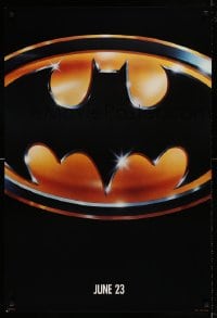 3g634 BATMAN teaser 1sh 1989 directed by Tim Burton, cool image of Bat logo, matte finish!