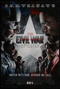 3g663 CAPTAIN AMERICA: CIVIL WAR advance DS 1sh 2016 Marvel Comics, Chris Evans, Robert Downey Jr.!