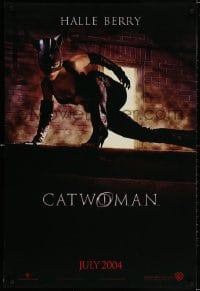 3g669 CATWOMAN teaser DS 1sh 2004 great image of sexy Halle Berry in mask!