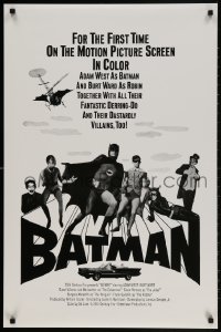 3g241 BATMAN 23x35 commercial poster 1980s DC Comics, art of Adam West & top cast!