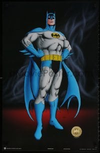 3g244 BATMAN 22x34 Canadian commercial poster 1989 full-length art of The Caped Crusader, smoke!