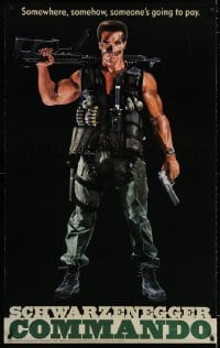 3g250 COMMANDO 30x48 commercial poster 1985 Arnold Schwarzenegger is going to make someone pay!