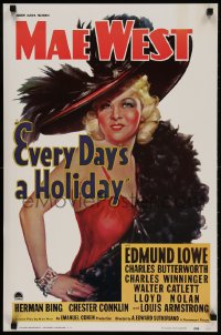 3g264 EVERY DAY'S A HOLIDAY 19x29 commercial poster 1977 Mae West does him wrong all over again!