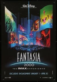3g265 FANTASIA 2000 27x39 French commercial poster 1999 Disney, great cartoon & candid production images!