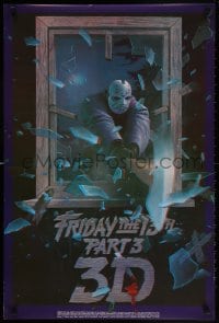 3g267 FRIDAY THE 13th PART 3 - 3D 24x36 commercial poster 1982 Barry Jackson art!