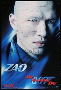3g703 DIE ANOTHER DAY teaser 1sh 2002 James Bond 007, close-up image of scarred Rick Yune as Zao!
