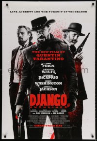 3g710 DJANGO UNCHAINED advance DS 1sh 2012 cast image of Jamie Foxx, Christoph Waltz, and DiCaprio!