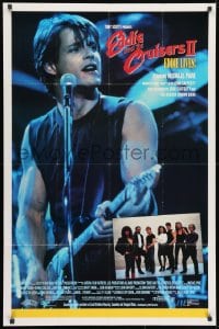 3g147 EDDIE & THE CRUISERS 2 27x41 video poster 1989 cool rock & roll image of Michael Pare with guitar!
