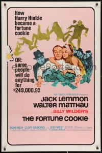 3g734 FORTUNE COOKIE style B 1sh 1966 wacky art of Jack Lemmon & Walter Matthau, Billy Wilder!