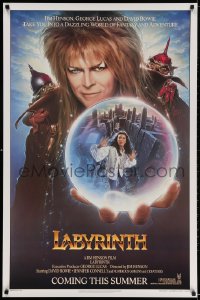 3g813 LABYRINTH teaser 1sh 1986 Jim Henson, art of David Bowie & Jennifer Connelly by Chorney!