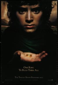3g822 LORD OF THE RINGS: THE FELLOWSHIP OF THE RING teaser DS 1sh 2001 J.R.R. Tolkien, one ring!