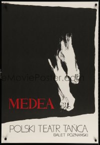 3g367 MEDEA stage play Polish 27x39 1975 Zofia Wergowicz art of two completely different feet!