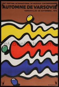 3g117 WARSAW AUTUMN Polish 26x39 1975 cool, colorful artwork by Jan Mlodozeniec!