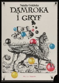 3g328 DAMROKA I GRYF stage play Polish 23x33 1984 completely wild art of a griffin & more!