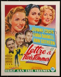 3g174 LETTER TO THREE WIVES 15x20 REPRO poster 1990s Crain, Darnell, Sothern, Douglas!