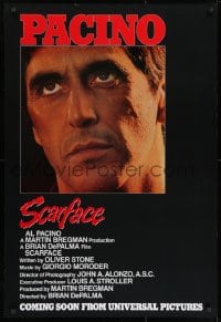 3g888 SCARFACE advance 1sh 1983 Al Pacino as Tony Montana, Brian De Palma, Oliver Stone!