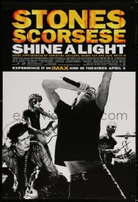 3g895 SHINE A LIGHT advance DS 1sh 2008 Scorsese's Rolling Stones documentary, cool b/w image!