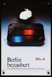 3g125 BERLINER SPARKASSE rabbit style 14x21 German advertising poster 1990s cool design!