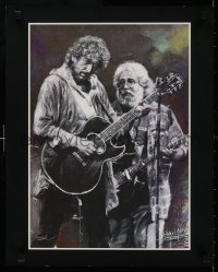 3g431 BOB DYLAN/JERRY GARCIA 16x20 special poster 1990s Haiyan art of the legends on stage!