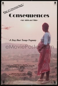 3g451 CONSEQUENCES 20x30 Zimbabwean special poster 1988 story about teen pregnancy!