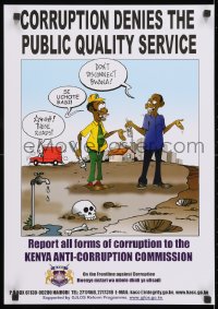 3g453 CORRUPTION DENIES THE PUBLIC QUALITY SERVICE 17x24 Kenyan special poster 2000s these roads!