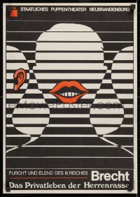 3g330 DAS PRIVATLEBEN DER HERRENRASSE 16x23 East German stage poster 1980 art by Ehrhardt!