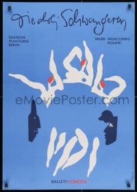 3g338 DIE DREI SCHWANGEREN 23x32 East German stage poster 1978 cool different ballet artwork!