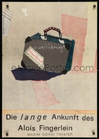 3g339 DIE LANGE ANKUNFT DES ALOIS FINGERLEIN 23x32 East German stage poster 1979 Erhard Gruttner!