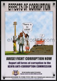 3g469 EFFECTS OF CORRUPTION 17x24 Kenyan special poster 2000s fight it now, there is no cable!