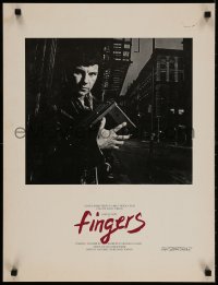 3g476 FINGERS 19x25 special poster 1978 b/w image of mobster Harvey Keitel in the title role!