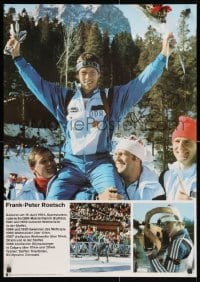3g479 FRANK-PETER ROETSCH 23x32 East German special poster 1988 gold medalist skiing and shooting!