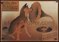 3g347 FULLE DES WOHLLAUTS 23x32 East German stage poster 1978 dog listening to phonograph!