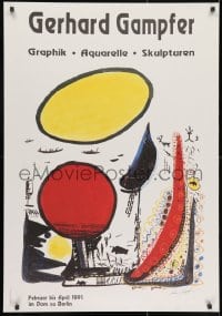 3g198 GERHARD GAMPFER 27x39 German museum/art exhibition 1991 colorful art by the artist!