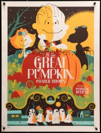 3g069 IT'S THE GREAT PUMPKIN, CHARLIE BROWN signed #237/280 18x24 art print 2011 by Tom Whalen!