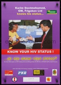 3g509 KNOW YOUR HIV STATUS 17x24 Kenyan special poster 2000s AIDS, protect yourself, Dostmohamed!