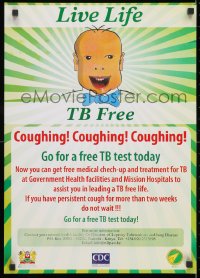 3g520 LIVE LIFE TB FREE 17x24 Kenyan special poster 1990s go for a free TB test today!
