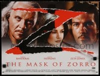 3g522 MASK OF ZORRO 12x16 English special poster 1998 Antonio Banderas, Zeta-Jones, Hopkins