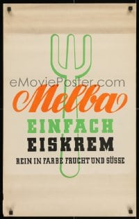 3g139 MELBA EINFACH EISKREM 20x31 German advertising poster 1950s pure in fruit, Walter Mueller!
