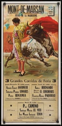 3g524 MONT-DE-MARSAN 14x29 Spanish special poster 1964 Jose Cros Estrems matador toreador art!