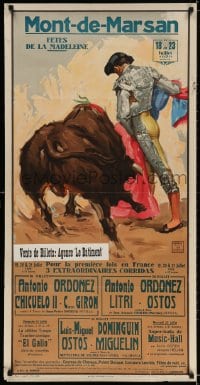 3g523 MONT-DE-MARSAN 21x42 Spanish special poster 1959 wonderful matador toreador art!