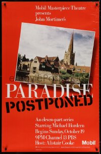 3g088 PARADISE POSTPONED tv poster 1986 Annette Crosbie, Paul Shelley, Mobil Masterpiece Theatre!