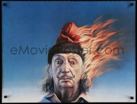 3g549 SALVADOR DALI 23x30 special poster 1980s Gottfried Helnwein art of the artist with him on fire