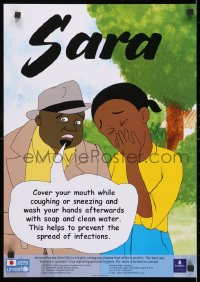 3g551 SARA COVER YOUR MOUTH WHILE COUGHING OR SNEEZING 17x24 South African special poster 1990s