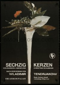 3g387 SECHZIG KERZEN 23x32 East German stage poster 1984 Vladimir Tendryakov's Sixty Candles!