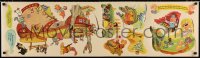 3g584 WALT DISNEY 13x46 special poster 1950s characters including Snow White, 3 Little Pigs & more!