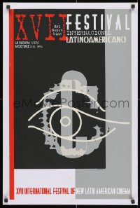 3g058 XVII INTERNATIONAL FESTIVAL OF NEW LATIN AMERICAN CINEMA 20x30 Cuban film festival 1995 art!